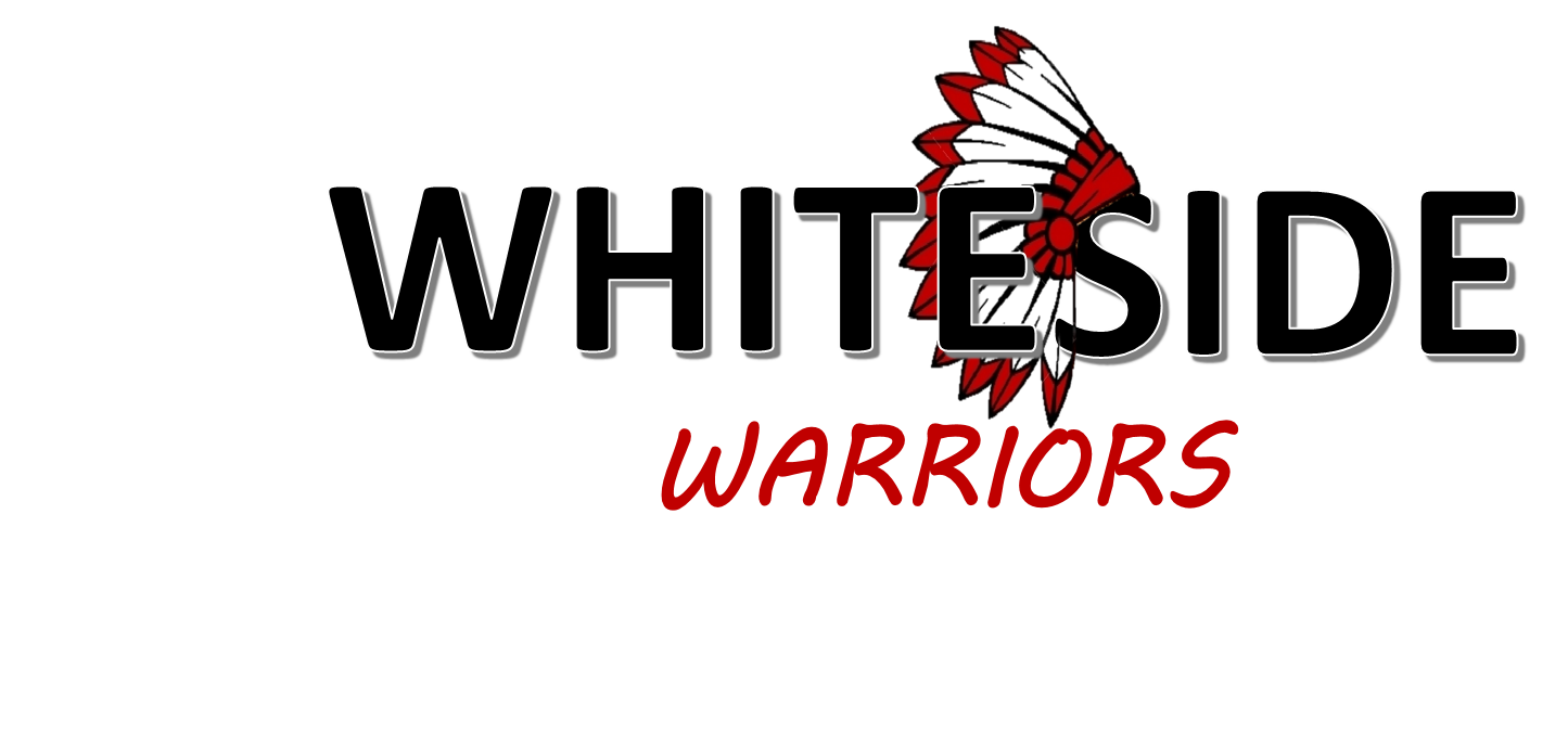 Whiteside Warriors over a photo of a Native American Headdress.